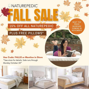 Fall mattress sale, 15% off Naturepedic