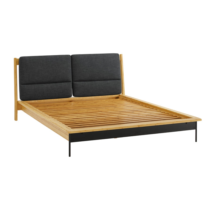 Greenington Santa Cruz Queen Platform Bed with Fabric, Wheat